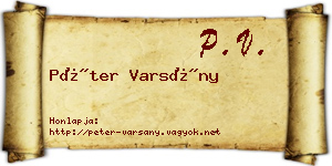 Péter Varsány névjegykártya